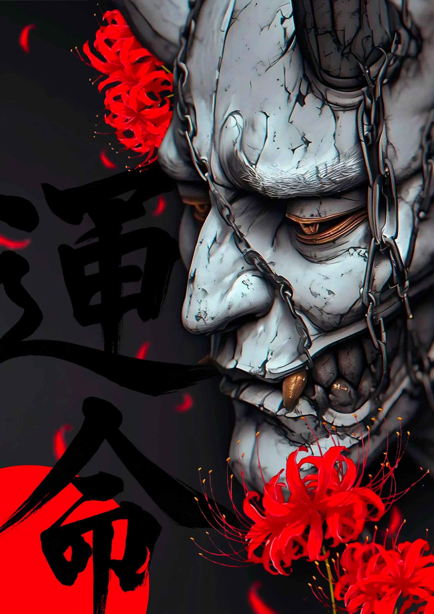 Poster Onimusha Mask Illustration